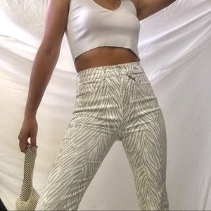 Nude zebra print jeans from Express